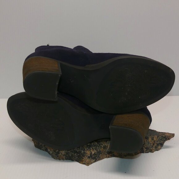Women's Bos&Co Belfield blue ankle block heel boot suede sz 8/8.5 - Picture 2 of 11